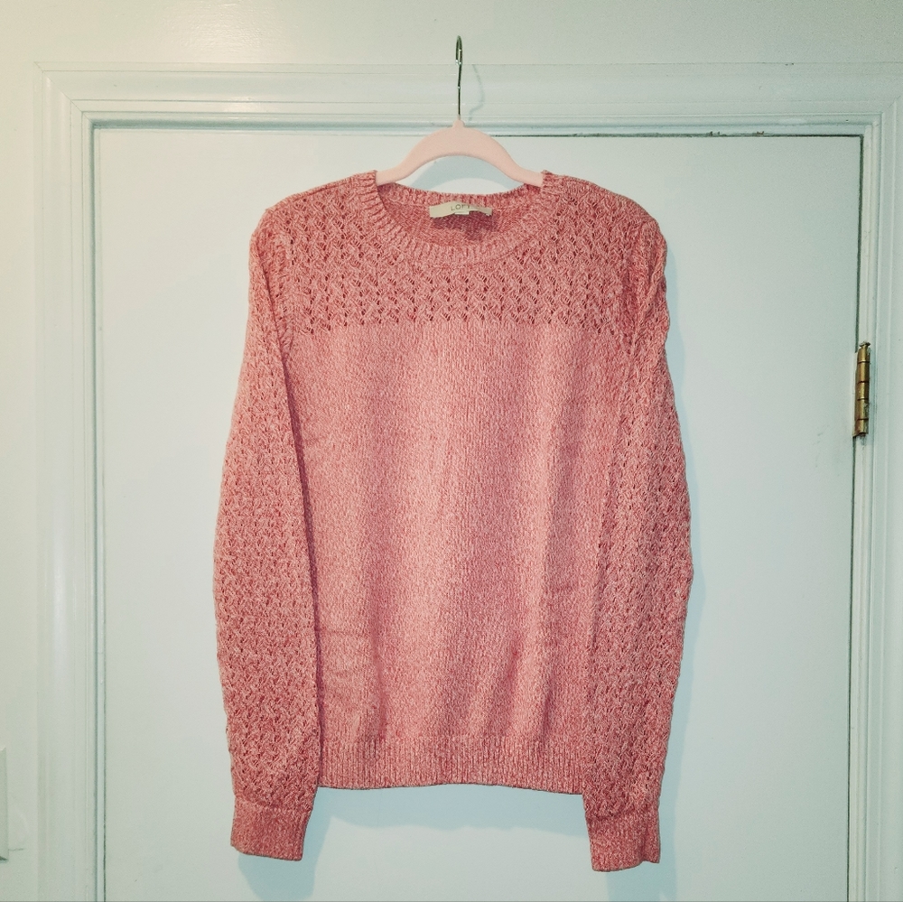 LOFT - Marled Cable Knit Sweater